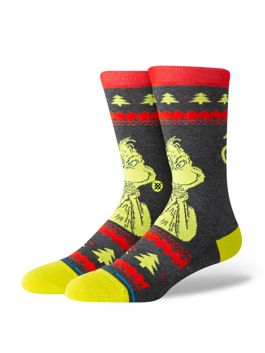 Stance Grinch Sweater Crew Socks Black
