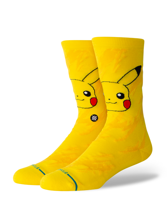 Stance Pikachu Bolt Crew Socks Yellow