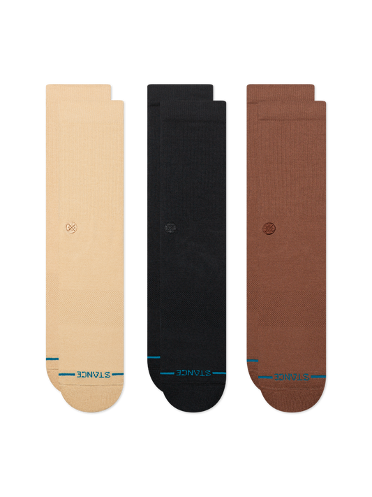 Stance Icon 3 Pack Socks Tan