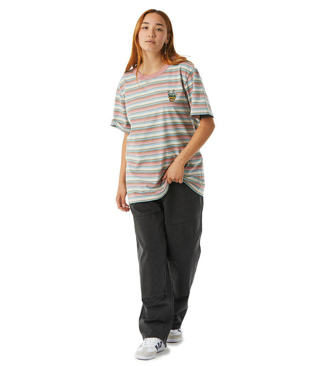 Pot Head Striped Knit Top Cream