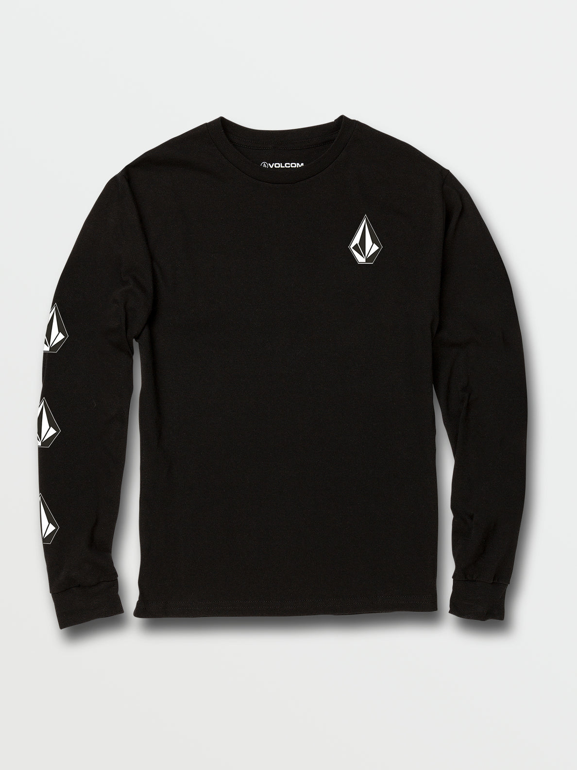 Boys Iconic Stone Basic Longsleeve Black