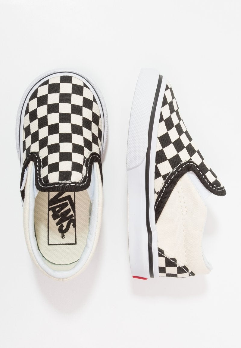 Slip On V Crib Checkers Black Kids