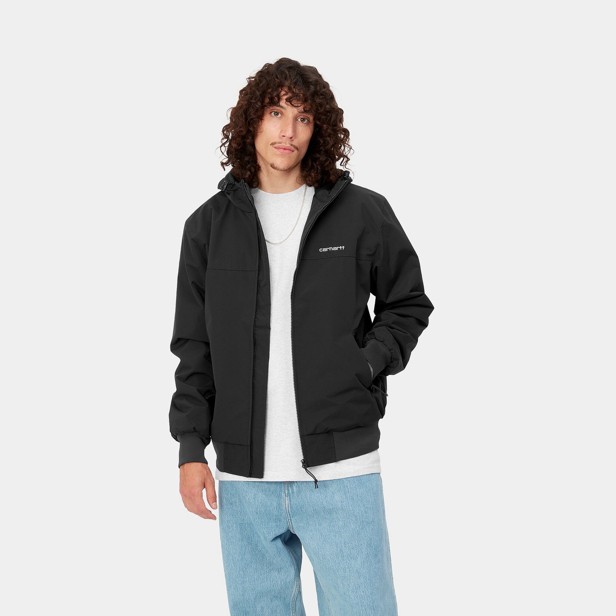 Hooded Sail Jacket Black/White