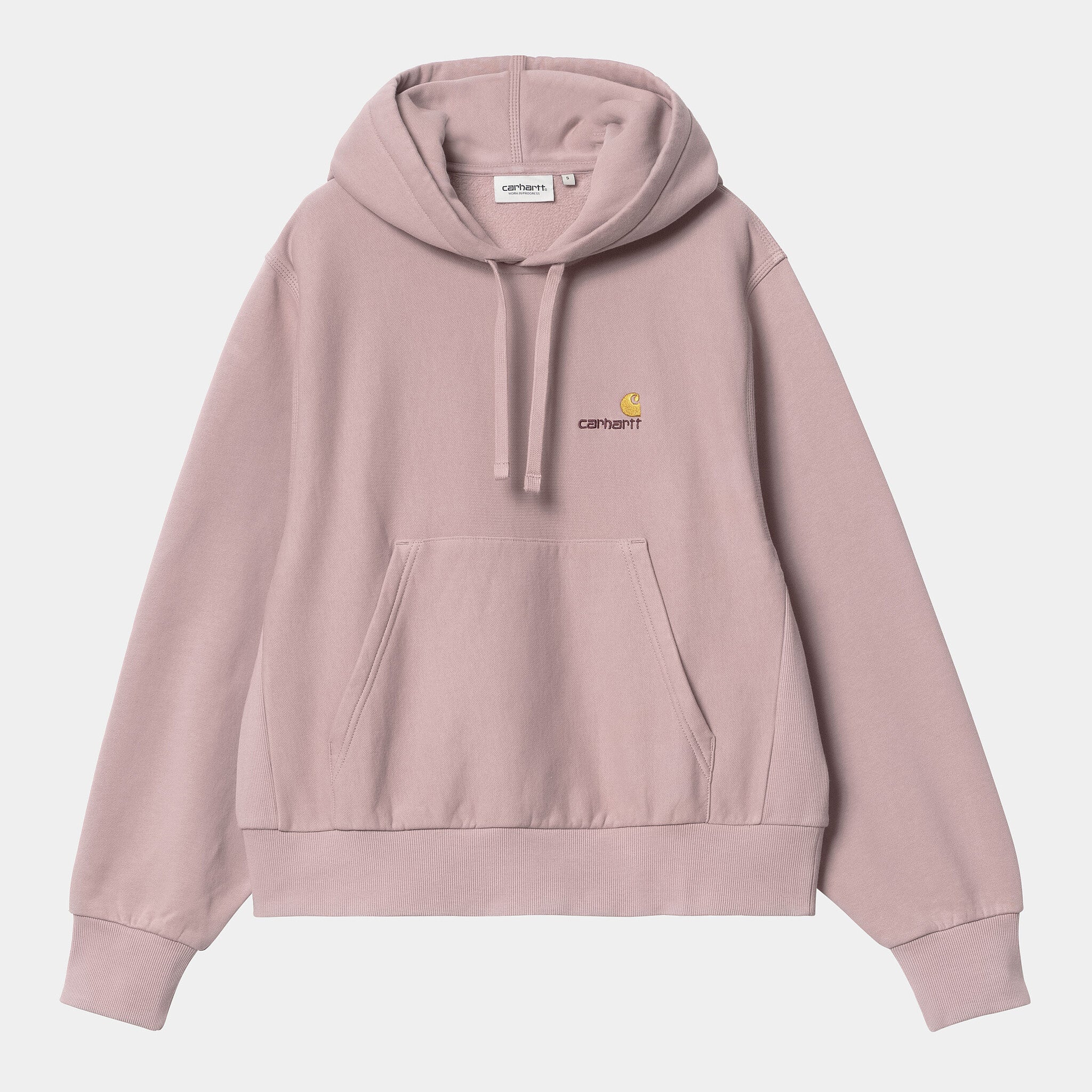 Women Hooded American Script Sweat Glassy Pink