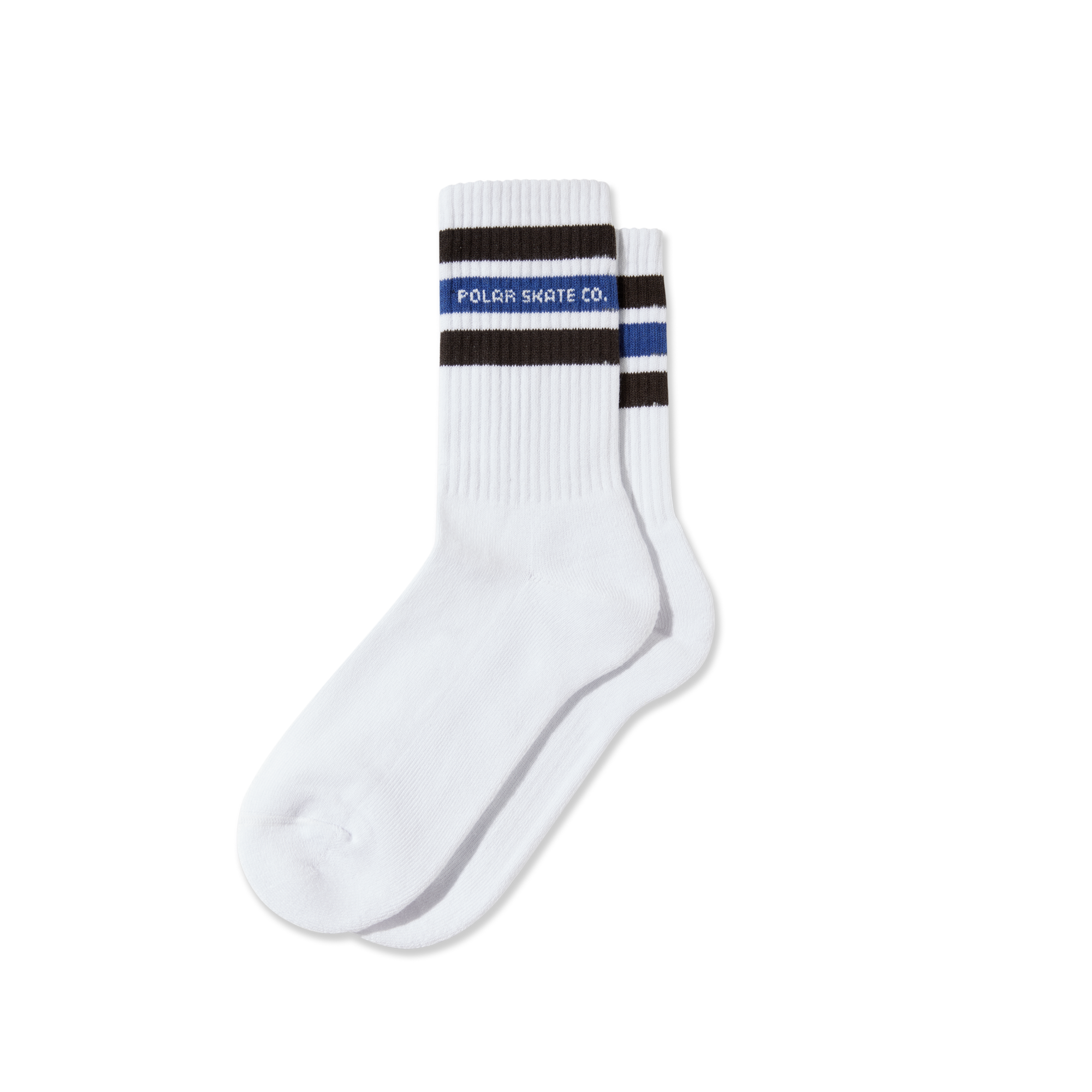 Fat Stripe Socks White/Brown/Blue