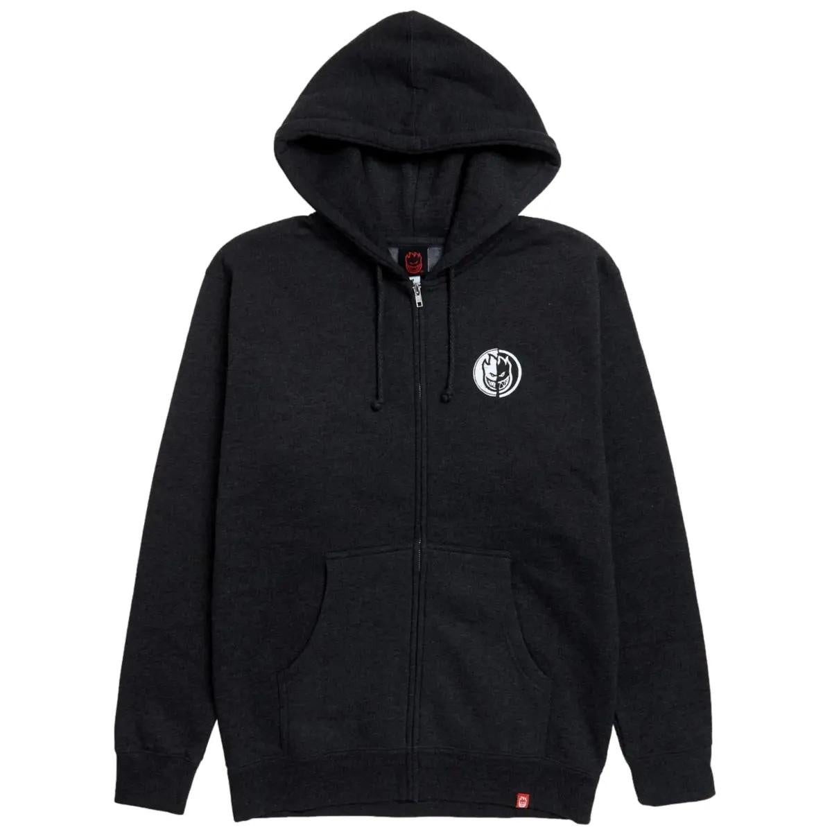 Zip-Hoodie Ying Yang Charcoal Black/White