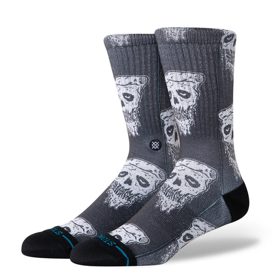 Pizza Face Socks White/Black