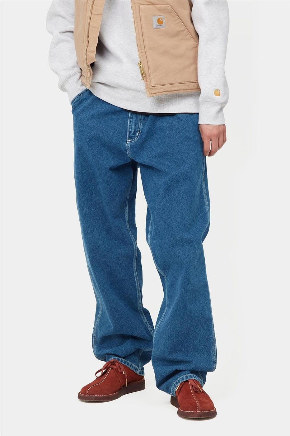 Simple Pant Cotton Blue Stone Washed