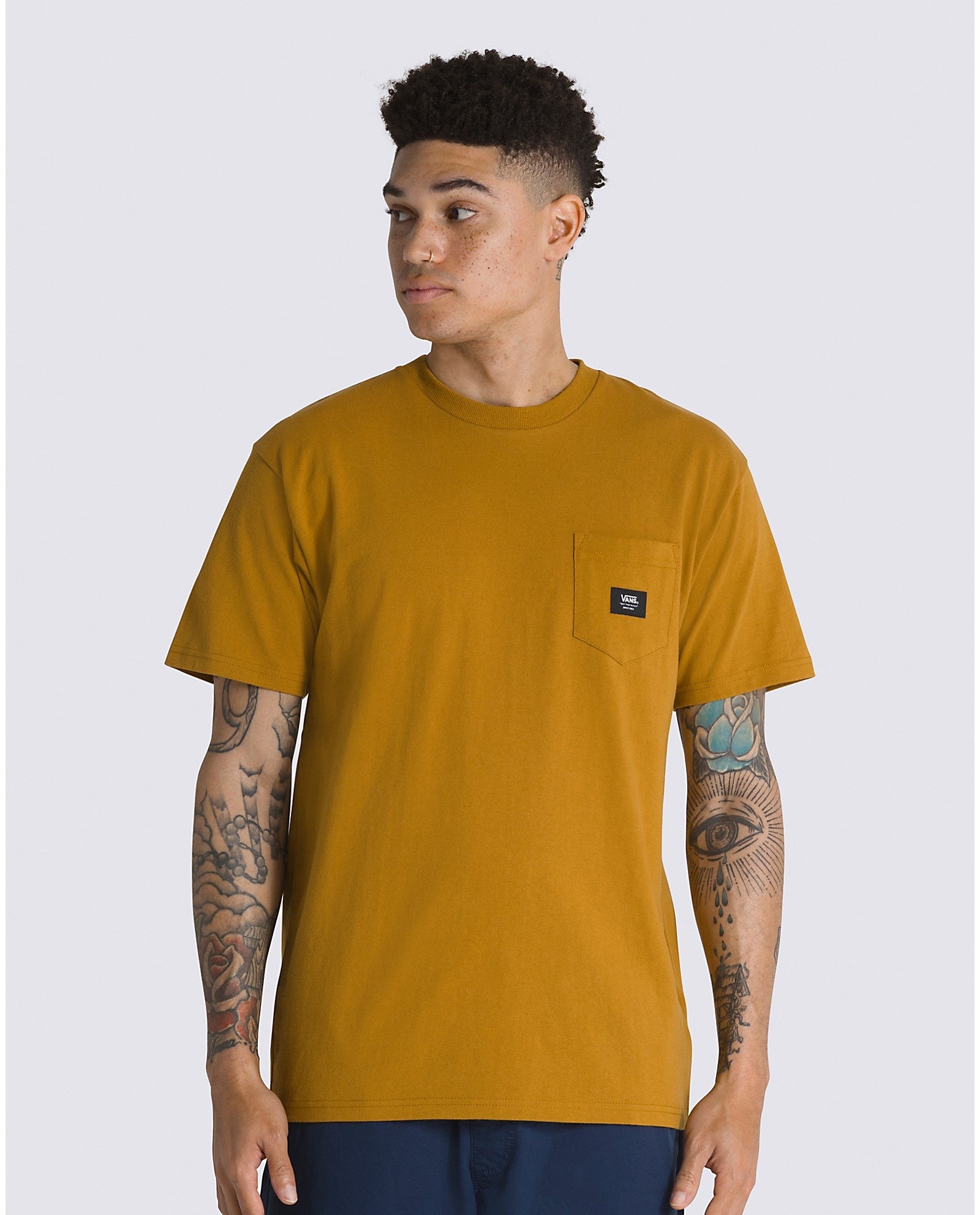 Woven Patch Pocket S/S T-Shirt Golden Brown