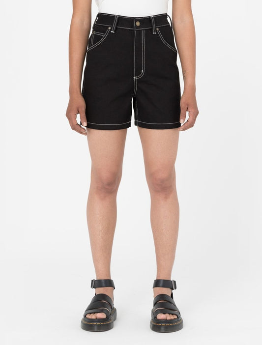 Womens Denim Short Rinsed Black