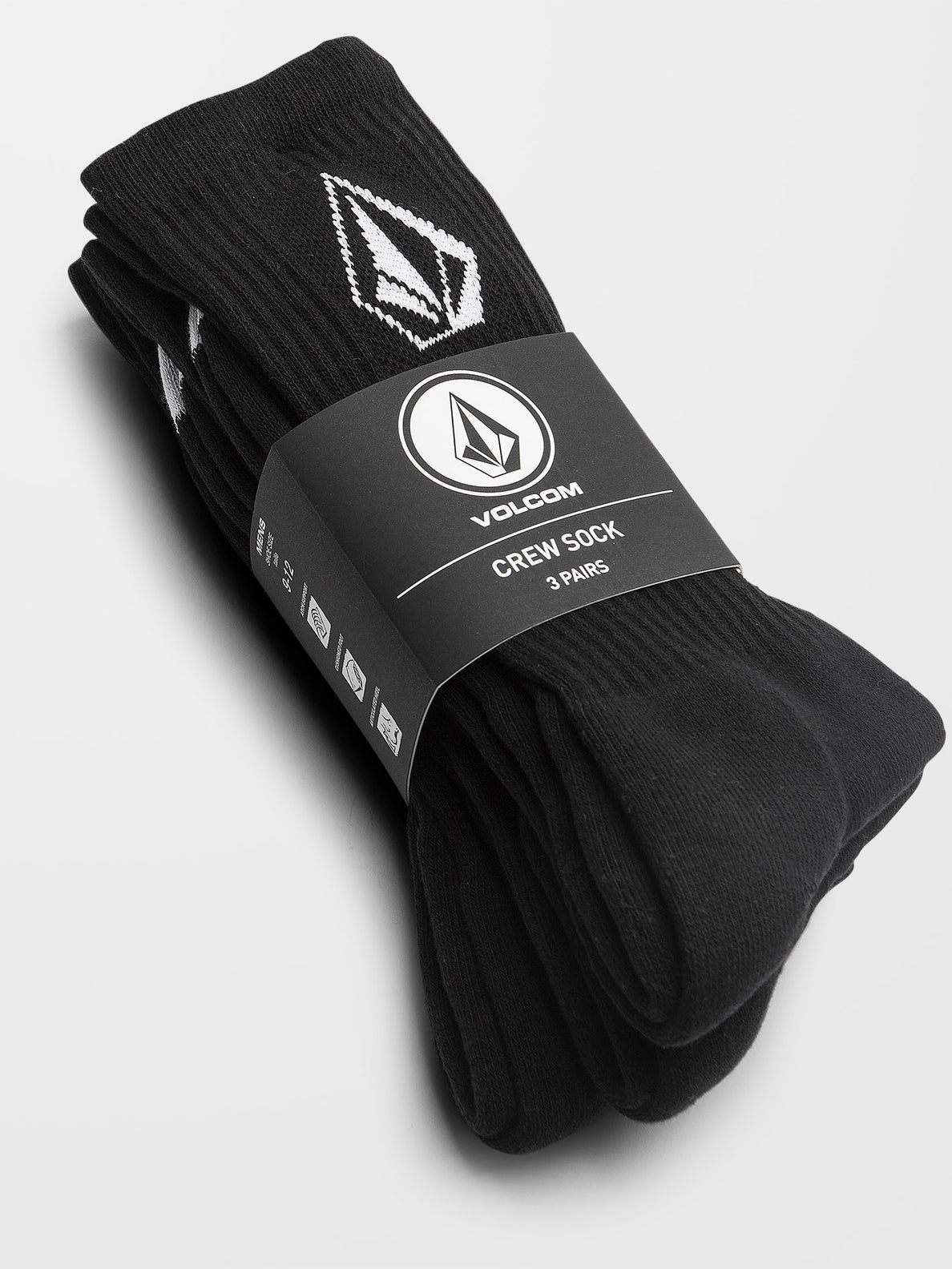 Full Stone Sock 3-Pack O/S Black