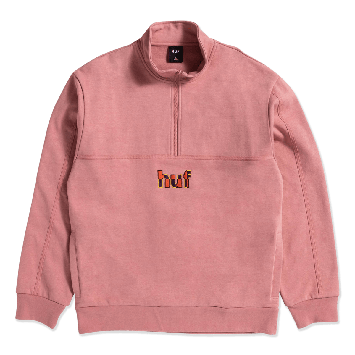 Split 1/4 Zip Mock Dusty Rose