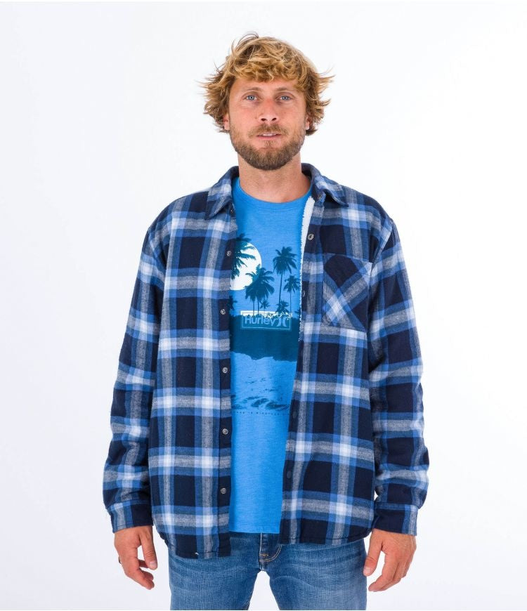 Portland Sherpa Lined Flannel Blue