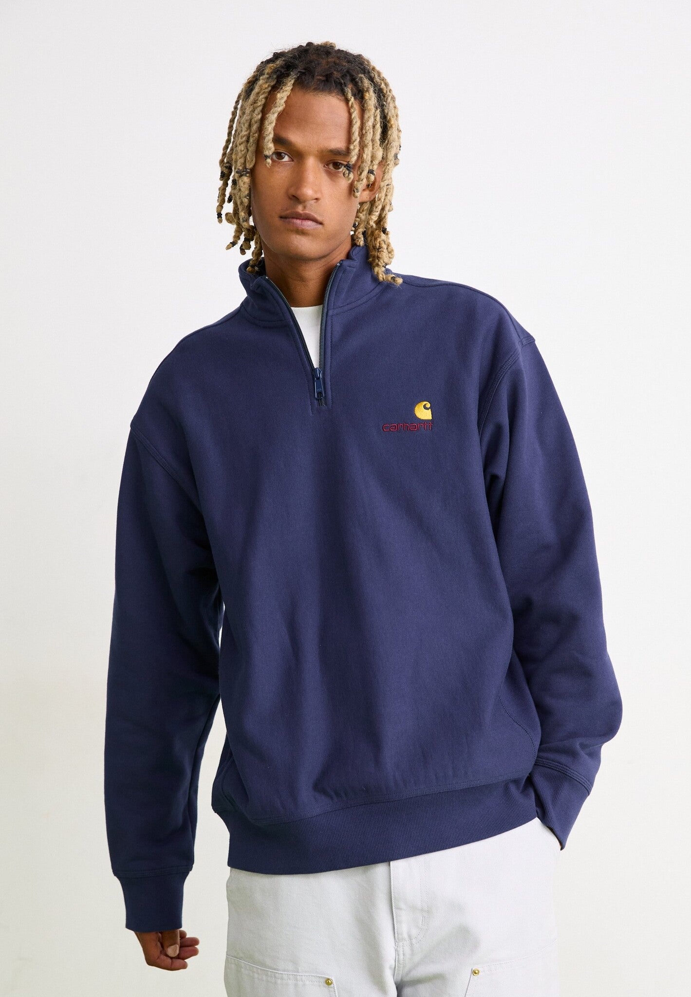 Half Zip American Script Sweat Air Force Blue