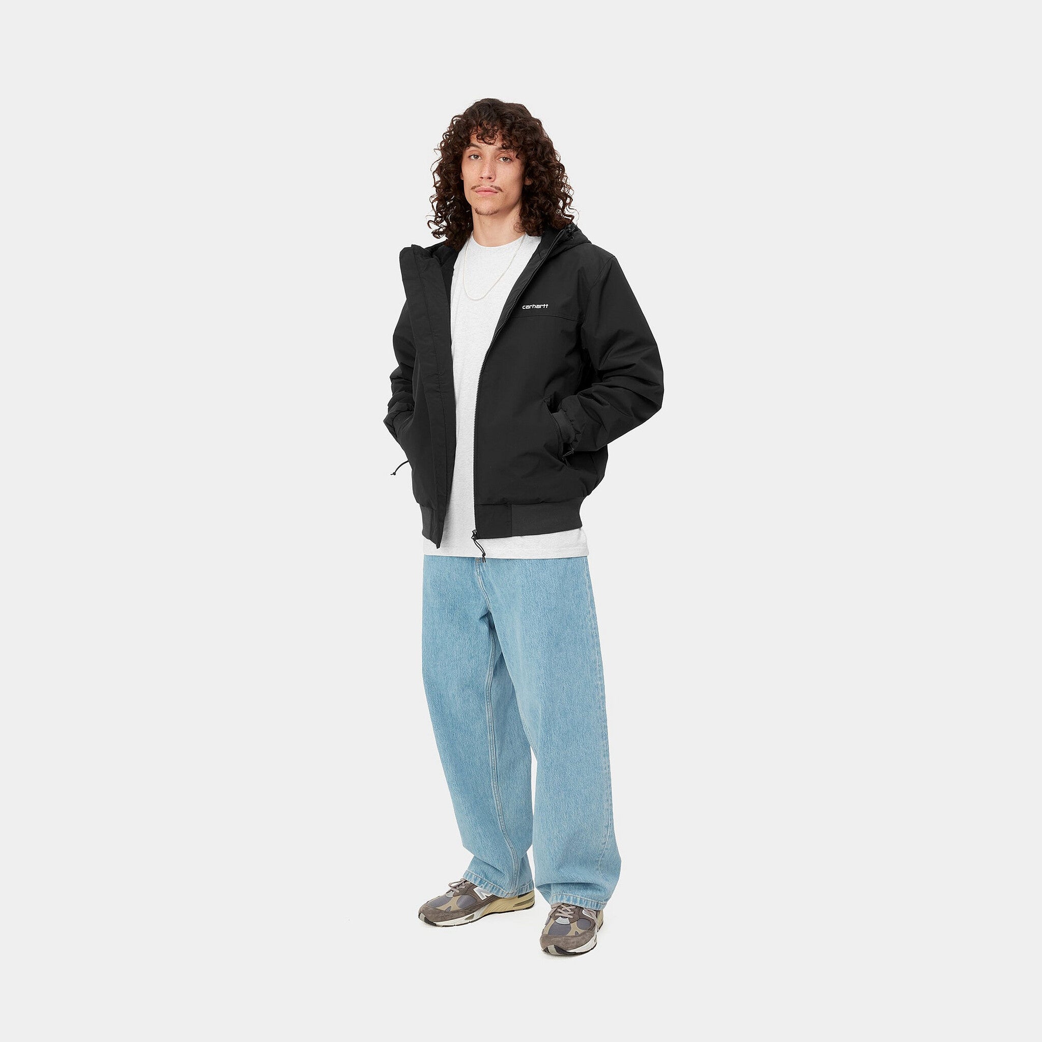 Hooded Sail Jacket Black/White