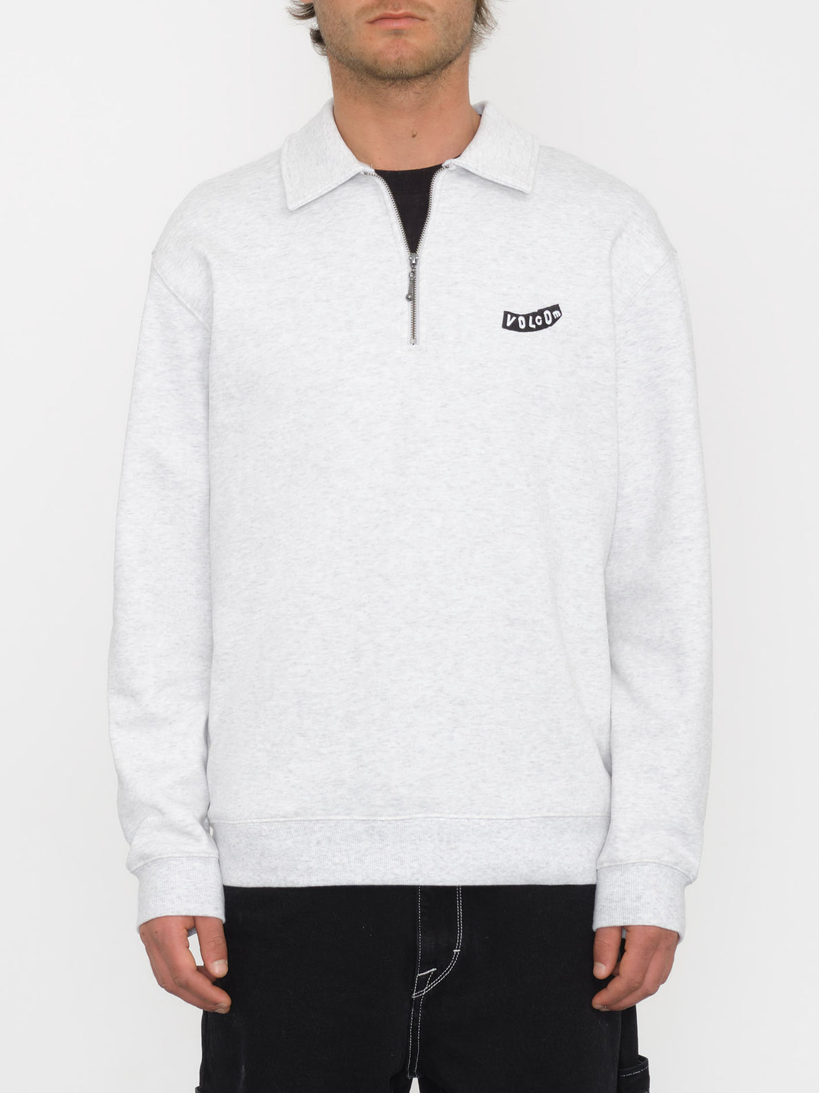 Nevermine Terry Crew Half Zip Grey