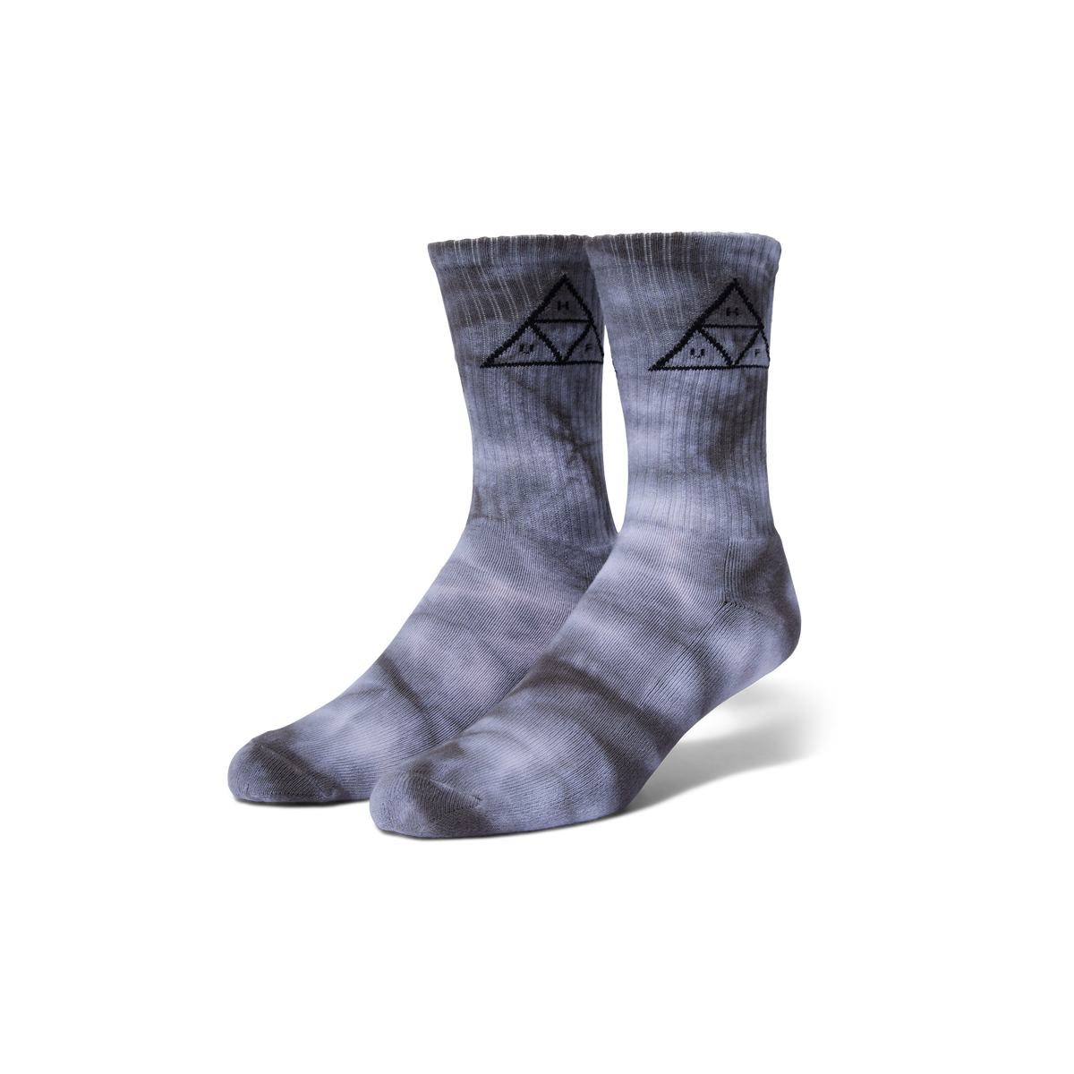 Triple Triangle Tie Dye Crew Sock Black