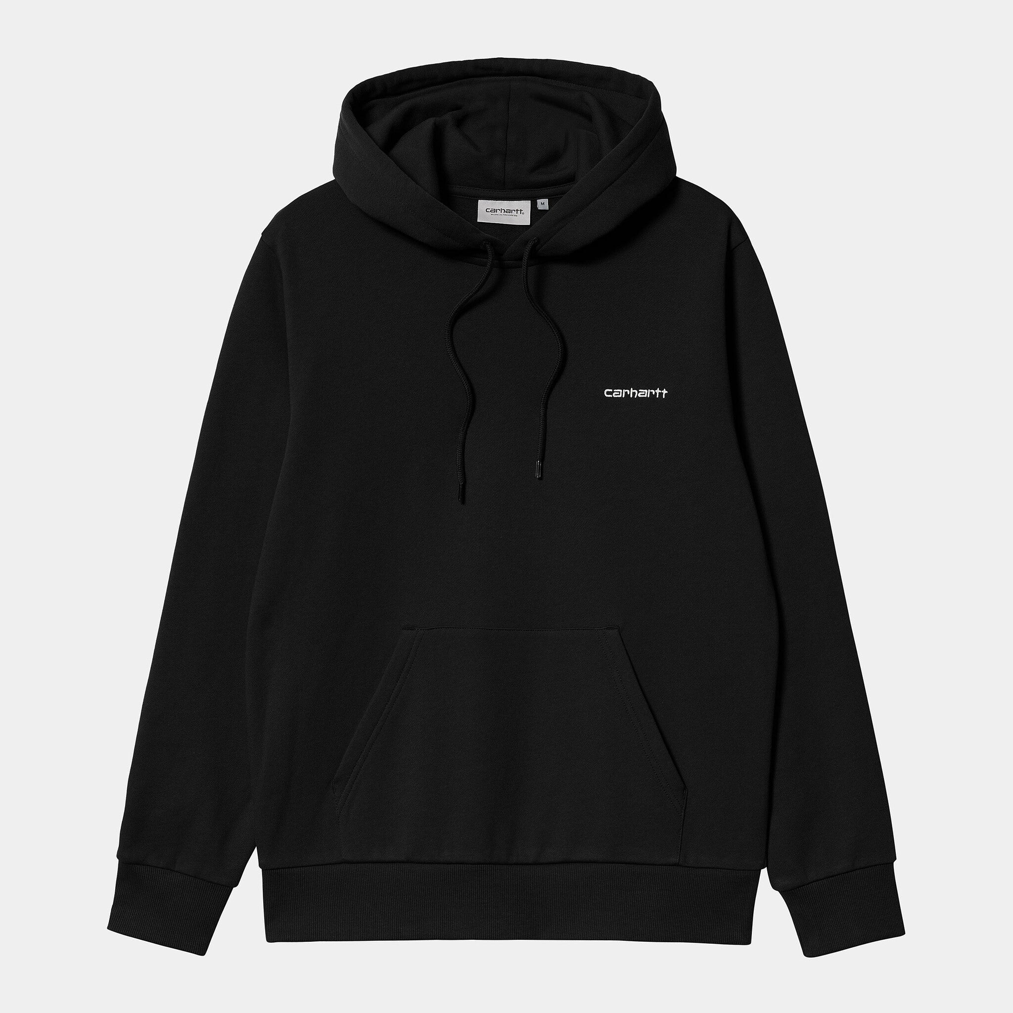 Hooded Script Embroidery Sweat Black/White