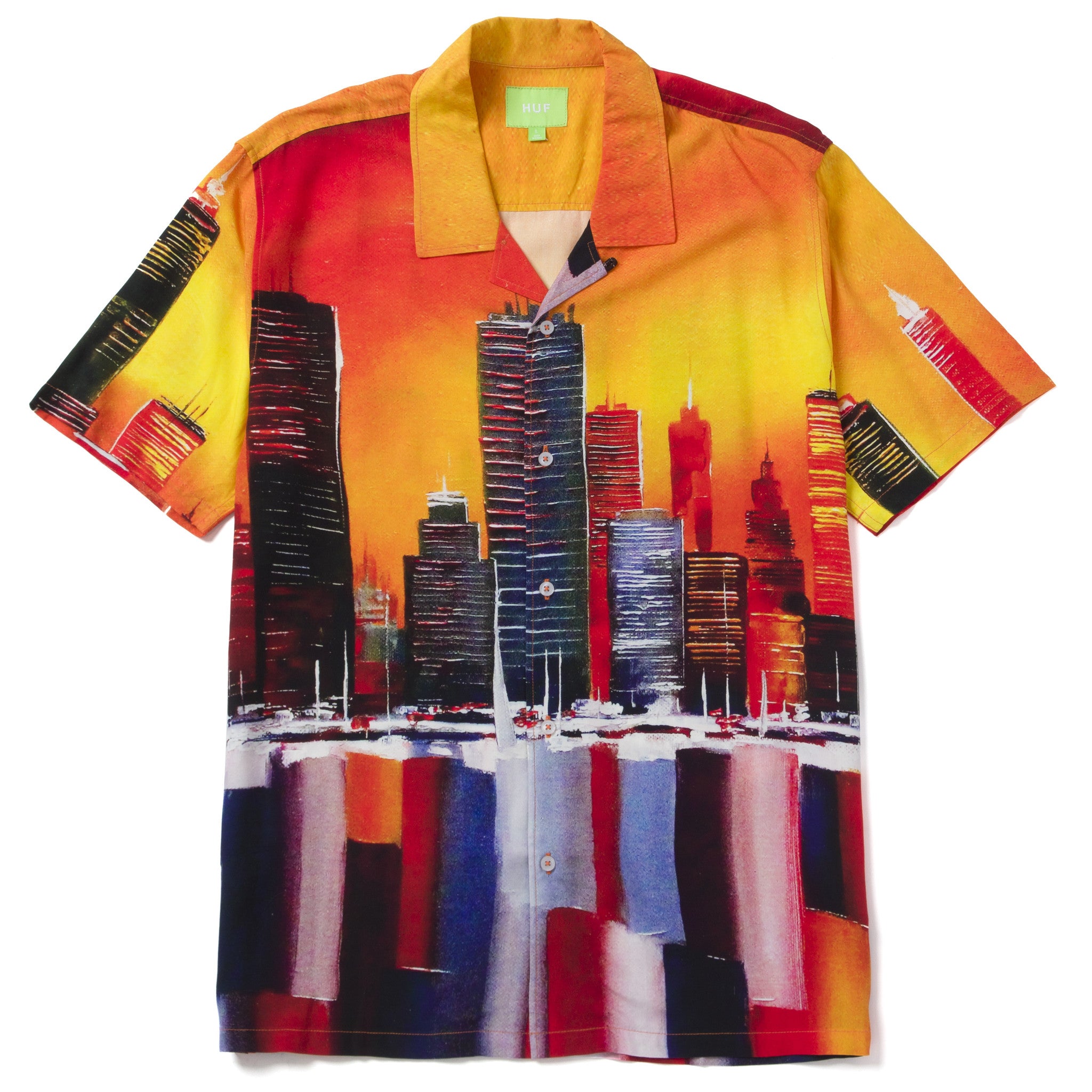 Concrete Jungle S/S Woven Top Orange