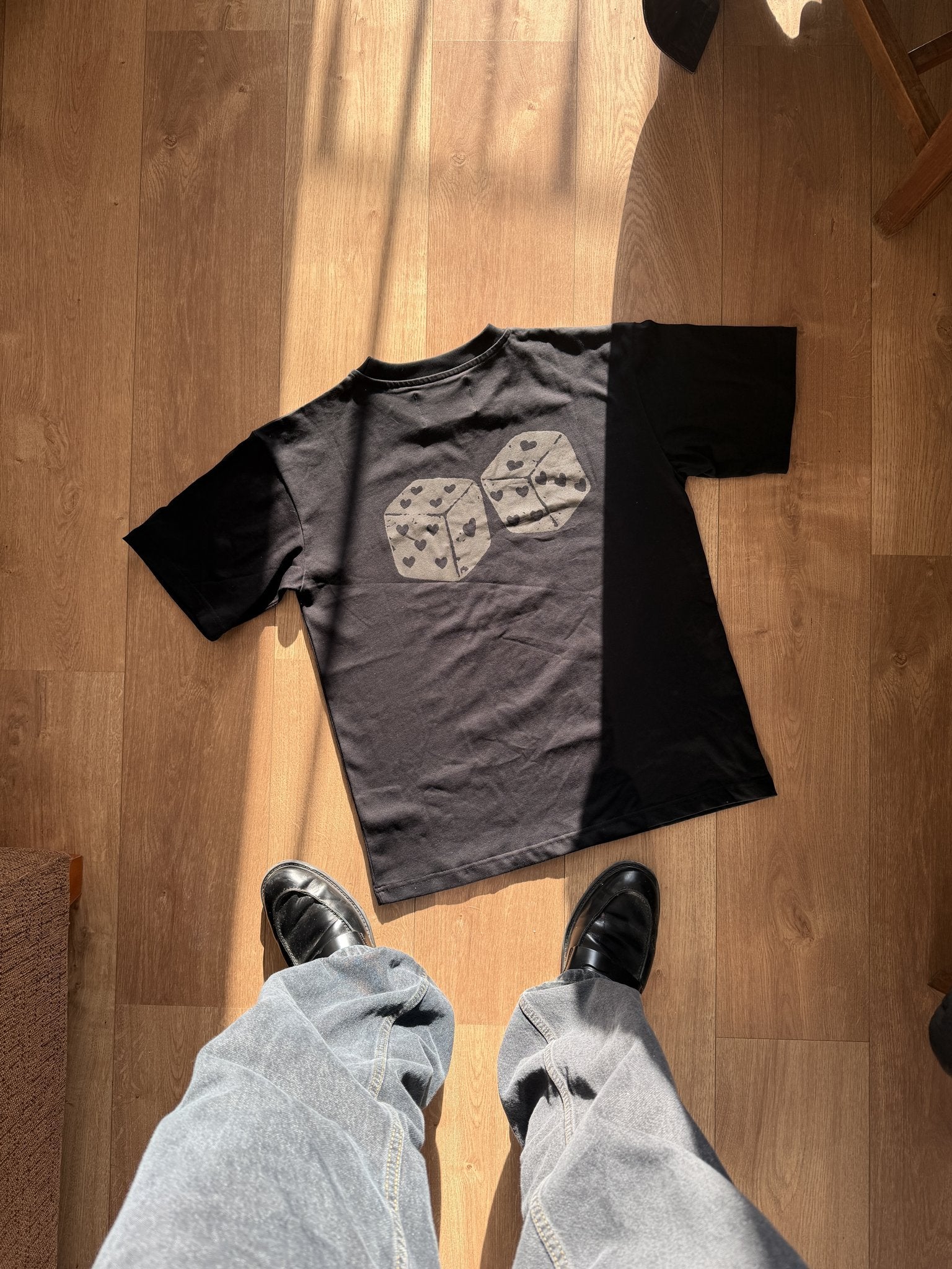 Buchan Heart Dices T-shirt – flat lay