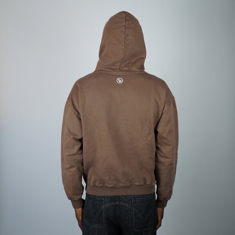 The Buchan Hoodie Brown – worn back